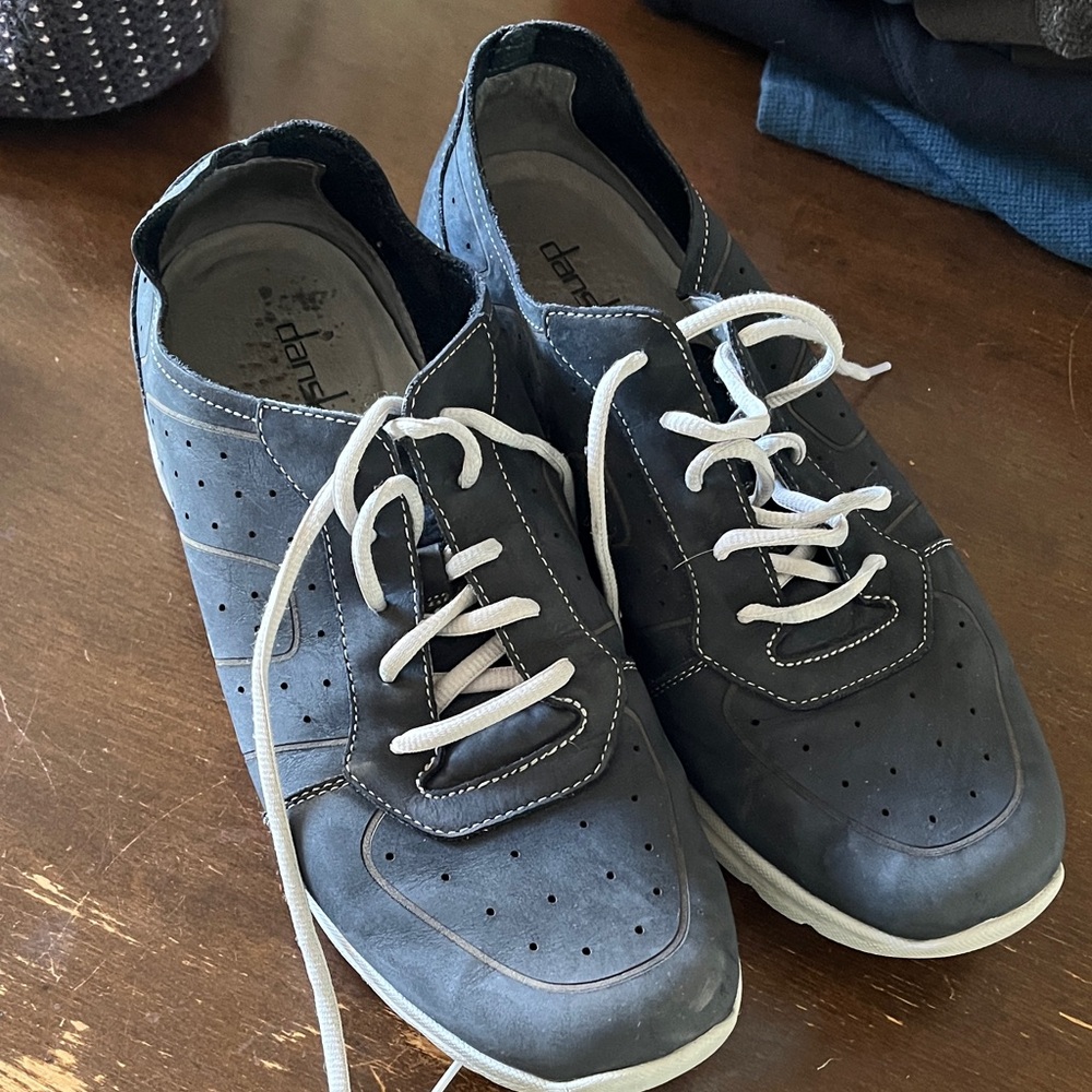 Dansko Men's Lace-Up Sneakers in Slate Blue with White Laces